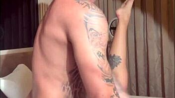 big ass blonde bombshell fucks tattooed stud and swallows everything