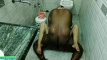 rich indian cutie bathroom fucked hard by driver cock