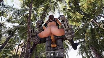 lara croft begs ancient statue to creampie her tight hole in 3d hentai