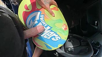 big ass ebony fucked through shorts hole to car wash