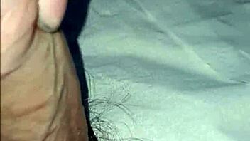 guy strokes his small cock until quick cumshot