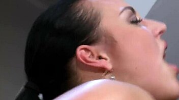 Hey, watch this big titted slut jerk off her man's cock on her rack!