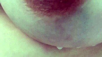 italian milf squirts hot milk from her huge hard tits