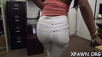 bimbo slut sucks cock hardcore pov rough in shop