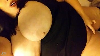 Bold Milf with Massive Boobs Fingers Her Juicy Pussy