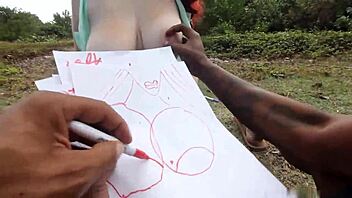 Nature Boy Pounds Big Titted Redhead Artist Deep In Jungle