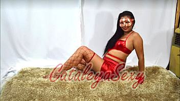 hot latina milf poses legs tits in sexy lingerie photoshoot