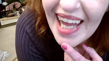 dawnskye1962 teases dirty in fishnets heels before mirrors