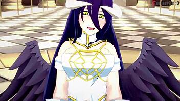 Albedo begs for harder fantasy pounding in overlord hentai!