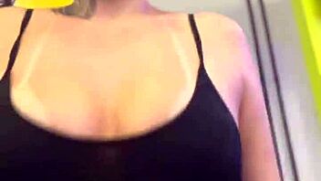 In my building gym neighbors stare at wet pussy hard nipples