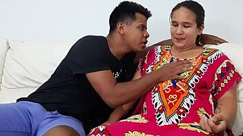 Milking Curvy Latina Roommate's Big Natural Tits in Dorm