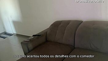 married brazilian wife bruna silva anal fucked while husband works