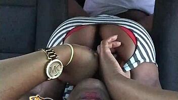 WOW, EBONY MILF'S BIG ASS GETS RIPPED IN HARDCORE CAR SEX TAPE!