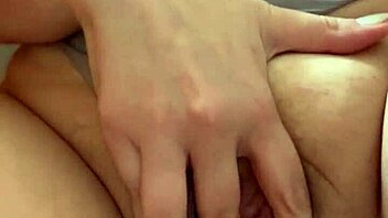 Blonde Bombshell Fingers Her Bushy Pussy Close-Up