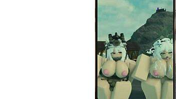 Roblox cute military cowgirl shakes big tits sexy!