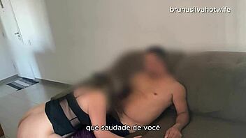 married brazilian wife bruna silva anal fucked while husband works