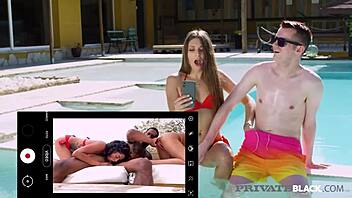 Anya Krey and Scarlett Devour First Massive Black Cocks Beachside