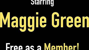 Busty Blonde Maggie Green Dildo Fucks Wet Pussy Lips