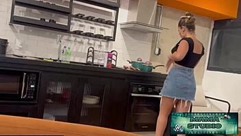 mama studio fucks horny stepmom so she won't tell dad