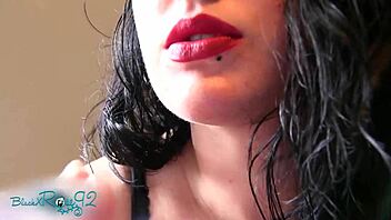 Matte Red Lipstick Smoking Brunette Milf Housewife Fetish