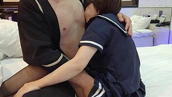 blindfolded cute schoolgirl pantyhose creampie after blowjob orgasm