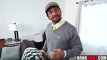 Threesome romp with busty mature lovers