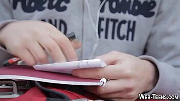 petite teen enjoys oral from her horny boyfriend intimately