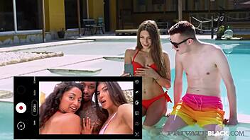 Anya Krey and Scarlett Devour First Massive Black Cocks Beachside