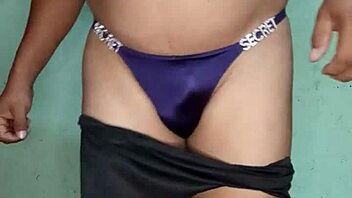 mexican babe dances teasing in purple satin victoria's secret thong