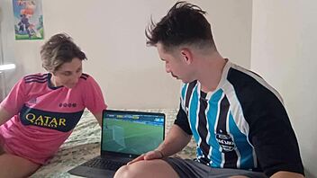 my team lost the bet so she sucks my huge cock deep pov facial cumshot