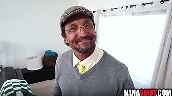 Threesome romp with busty mature lovers