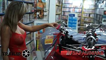 naughty sex shop babe mirella mansur rides dhones portella's monster cock fully