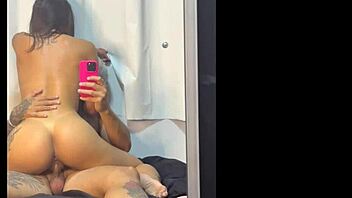 hot brunette with big ass rides passionately in surprise visit