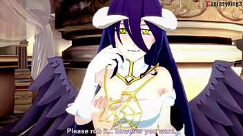 Albedo begs for harder fantasy pounding in overlord hentai!