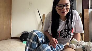 Hot slut alone during visit gets wildly fucked!