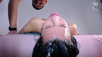 Colombian slut endures upside down throat fucking and domination