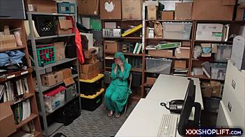 cute hijab shoplifter roughly fucked by officer!