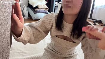 Pale Beauty Devours Two Monster Cocks In Intense Japanese 3P Handjob Feast