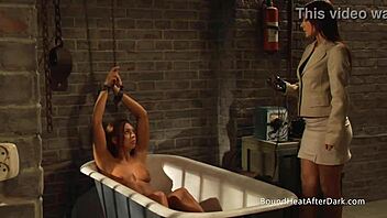 busty domme grinds face to slave's orgasmic bliss