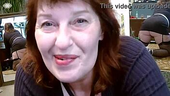 dawnskye1962 teases dirty in fishnets heels before mirrors