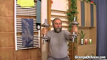 Petite 18+ beauty takes hard doggystyle pounding at gym