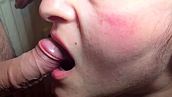 close up blowjob drops spark fire in her