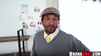 Threesome romp with busty mature lovers