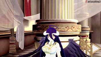 Albedo begs for harder fantasy pounding in overlord hentai!