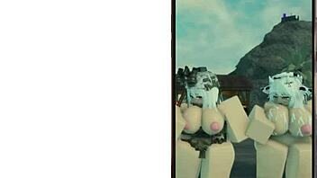 Roblox cute military cowgirl shakes big tits sexy!