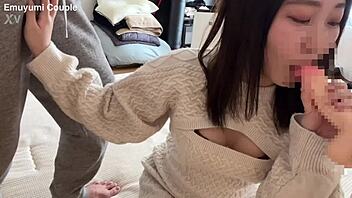 Pale Beauty Devours Two Monster Cocks In Intense Japanese 3P Handjob Feast