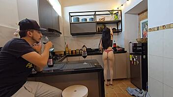 Fuck the rookie in kitchen on break! 🍑💦 Big ass boss action!