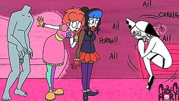 goth clowns dive into cartoon fun and wild play