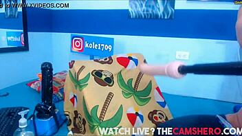 Busty blue-haired cam slut loves her asshole rammed hard by viewers