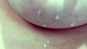 italian milf squirts hot milk from her huge hard tits